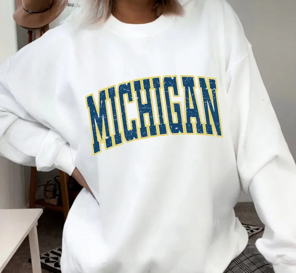 Vintage Michigan Sweater, Michigan College Football Team Sweatshirt, College Football Crewneck Sweater, Football Lovers Sweater, Football Sweatshirt, Football Game Day Apparel, Football Fan Gifts, Football Mom Gifts