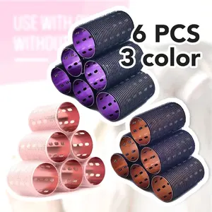 6pcs Metal Velcro Hair Rollers, Pro Aluminum Rollers, Styling Tool for Beauty and Personal Care, Durable and Easy to Use