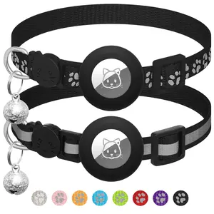 2 Pack Airtag Cat Collar Breakaway with Bell,Reflective Kitten Collar with  Cat Collar Airtag Holder,Adjustable 7-12In,Safety Buckle for Girl Boy Cats,Pet Supplies,Accessories,Gifts(No AirTag included)
