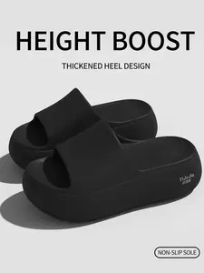 Women's 2026 Slippers, Summer Indoor Non-Slip Eva Outdoor Casual Shoes, Thick Sole Height Boost, All Seasons Solid Pattern