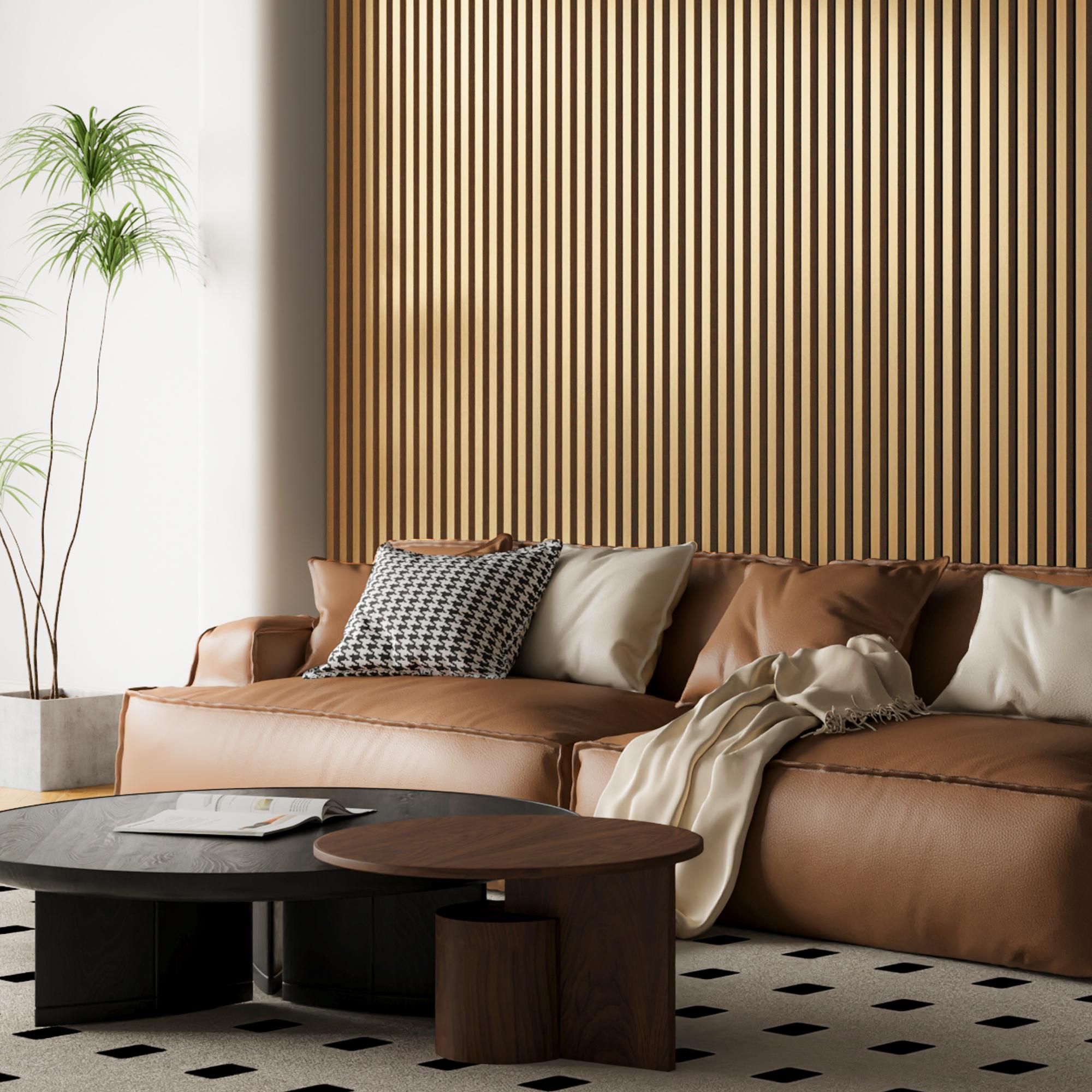 【New】Art3d Wood Slat Acoustic Wall & Ceiling Panels, 3D Fluted Veneer Paneling, 24" x 94.5", 2-Pack, Covers 31 Sq.Ft