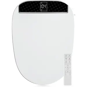 Bidet Toilet Seat With Turbo Wash,  Remote and Side Panel, The heated Toilet Seat Have Adjustable Heated Seat, Warm Water, Air Dryer & Multiple  Modes CMA210S-B (Elongated)