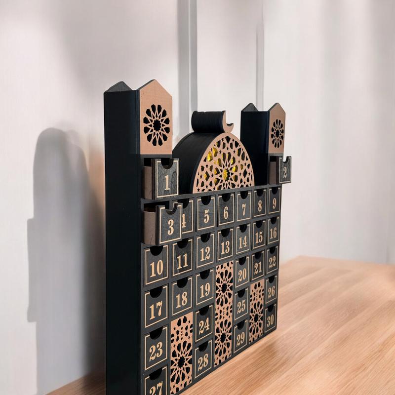Ramadan Calendar Countdown - Luxurious Wooden Iftar Gift Tracker Eid Advent Calendar Box