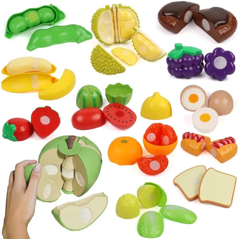 New 1Pcs Paste Chechele Montessori Simulation Toy Play House Vegetable Biscuit Bread Baking Toys Decompress Educational Toy Gift