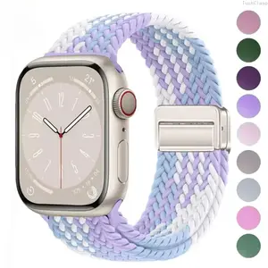 Braided Elastic Apple Watch Band, Stretch Comfortable Strap Compatible with Apple Watch Series and Ultra (40–49mm), Soft Durable Everyday Wear Replacement Band