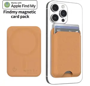 Micflip Smart Tracker Wallet – Brown Leather Card Holder (AirTag Compatible)