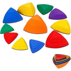 11pcs Stepping Stones, Indoor and Obstacle Courses Stepping Stones, Non-Slip Sensory Stepping Stones for Coordination Strength, 220 LBS Each