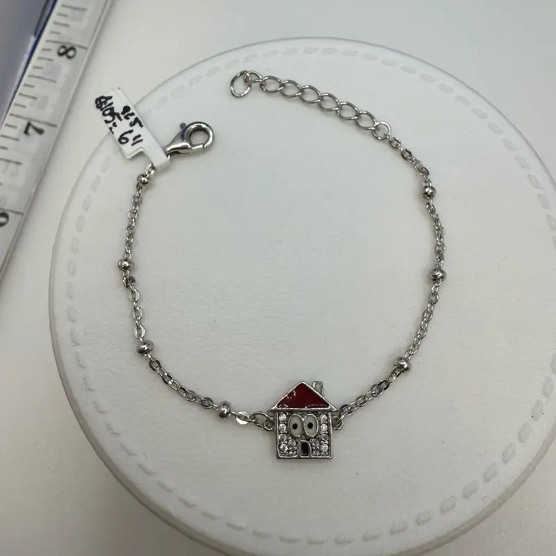 925 sterling silver 6” kids bracelet high quality solid Italian silver)) Pulcera de ninos plata Italiana 6” pulgadas es solido