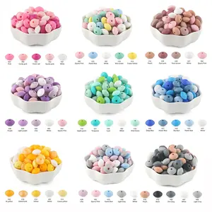 100pcs Silicone Flat Bead Abacus Beads Set, DIY Jewelry Making Supplies for Necklaces Bracelets Keychains Crafts, Diy Mix Beads, Non-Toxic Material, Artificial