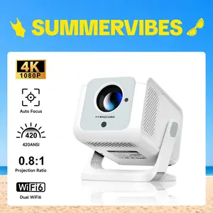 [US warehouse] Magcubic HY310X Projector 420ANSI Auto Focus & Keystone With 4K Videosource Supported Full HD 1080P Android 11 Built-in 5W Speaker BT5.2 for Outdoor Theater Stand Mini Portable Projector Summervibes