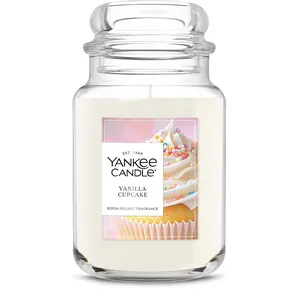 Yankee Candle Vanilla Cupcake Original Large Jar Scented Candles 22 Oz Creamy Vanilla Icing & Malted Sugar Aroma Plant Wax Blend Long Burning Up to 150 Hours Room Filling Fragrance