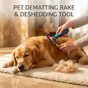 Pet Detangling Brush, Dog Cat Hair Groomer, Grooming Tools, Efficiently Removes Loose Undercoat, Knots, and Tangles, Suitable for All Breeds, Ideal Gift