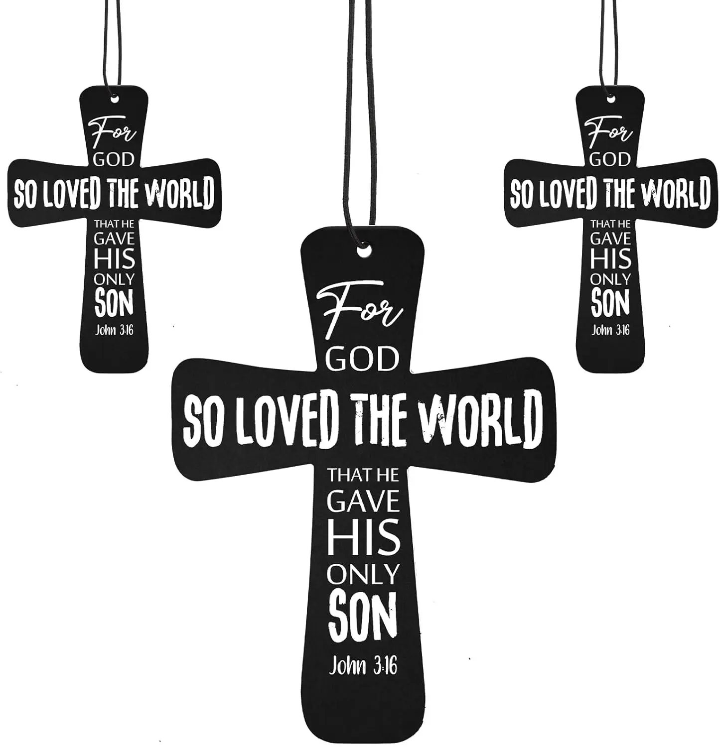 Christian Gifts for Father's Day Cross Car Air Fresheners Bulk Drift Air Freshener Religious Fresh Scented Hanging Ornaments for Man Church Sunday School Gifts(so Loved The World,  Pcs)