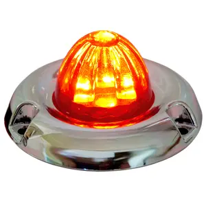 Legendary 1-1/2 Glass Watermelon Red-Red 2 Wire Single Function Chrome Inset Bezel LED Light - Each