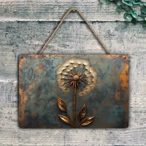 1pc Nature-Inspired Metal Wall Art, Dandelion Flower Design, Elegant and Timeless, Perfect for Modern & Rustic Home Decor, 8x12 inches/ 20x30cm