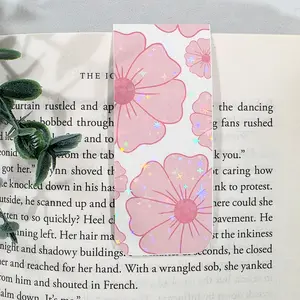 Pink Floral | Sparkle Holographic Magnetic Bookmark