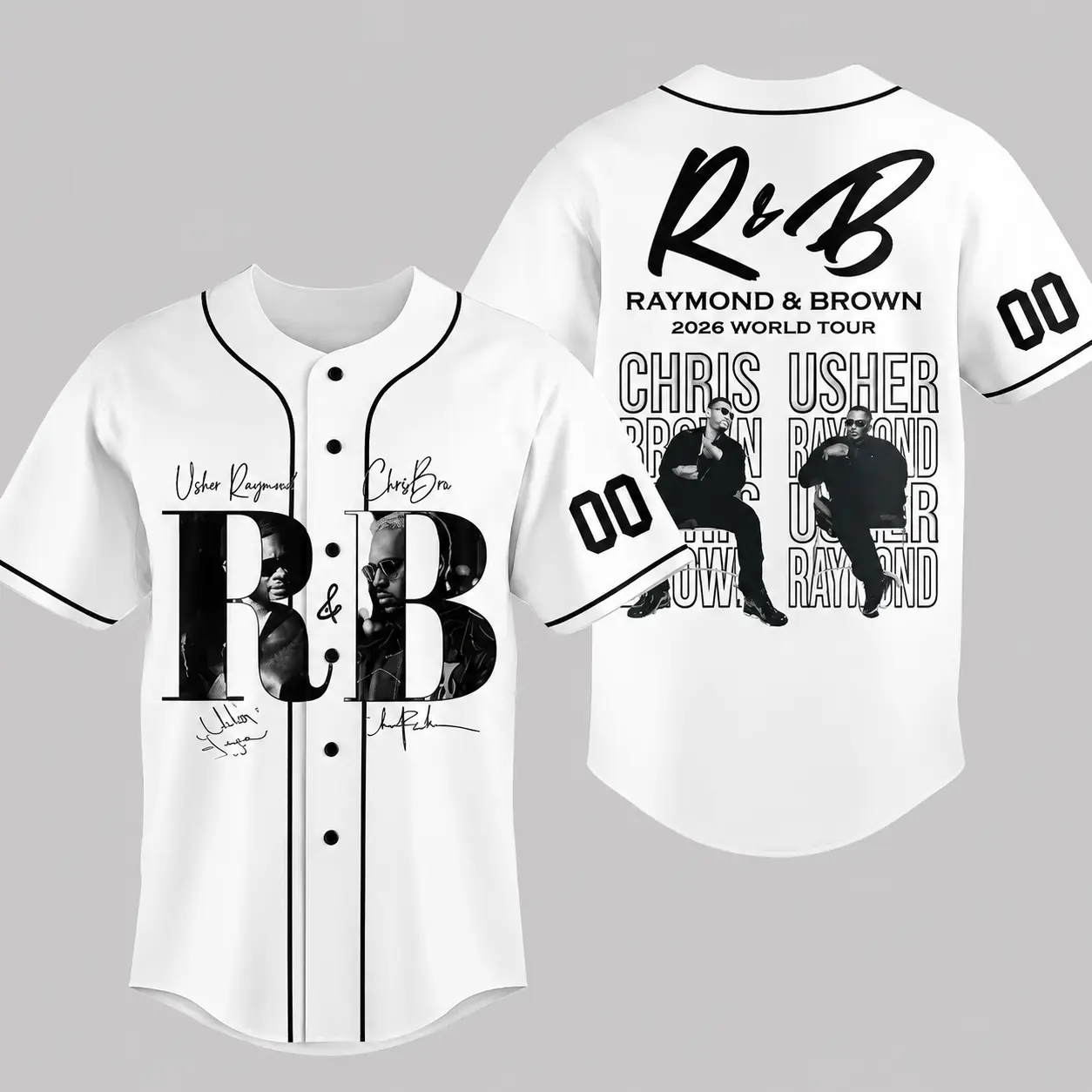 R&B Legends Inspired Baseball Jersey Custom Bling Effect Music Jersey