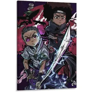Anime The Boondocks Poster Print (7) Artworks Canvas Poster Room Aesthetic Wall Art Prints Home Modern Decor
