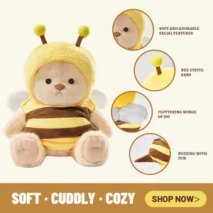 TEDDY HUGGY Adorable Teddy Bear Collection - Bee Outfit Paired with a Cute Teddy Bear - 12 Inches Tall - Soft Plush Toy with Movable Joints - The Perfect Gift for Any Age.