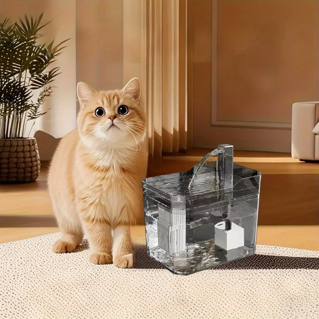 New 50.72oz Large Capacity Automatic Pet Water Dispenser for Cats/Dogs/Pets, Pet Toy, USB Powered, No Battery Required, Quiet Operation/Safe and Reliable/Automatic Circulating Water Supply, The Best Gift from an 8-Season Owner to Their Pet
