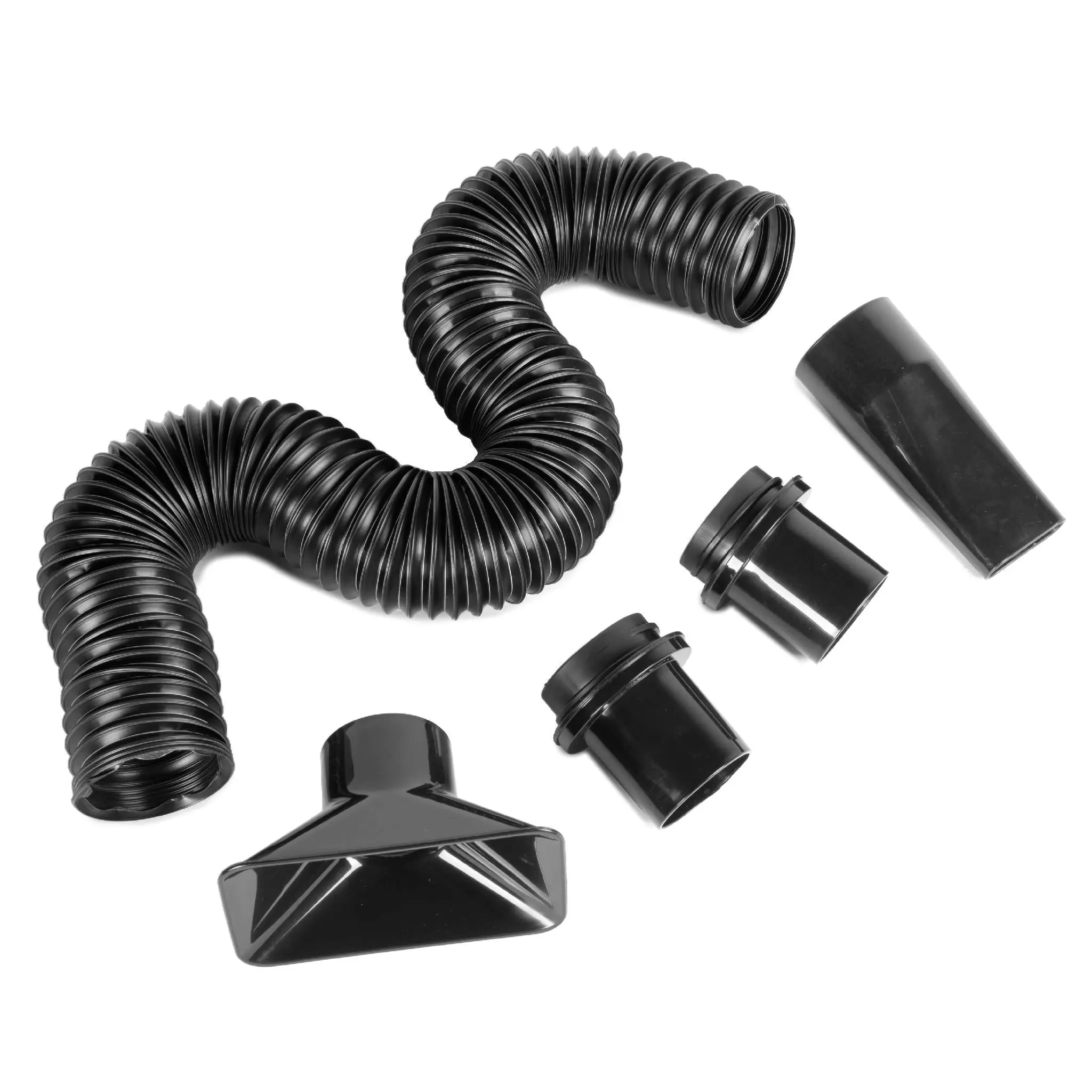 WEN DCA019 2.5-Inch x 36-Inch Chemical Resistant, Customizable Shape Flexible Dust Hose Kit with Hose + Attachments (Couplers, Adapters)