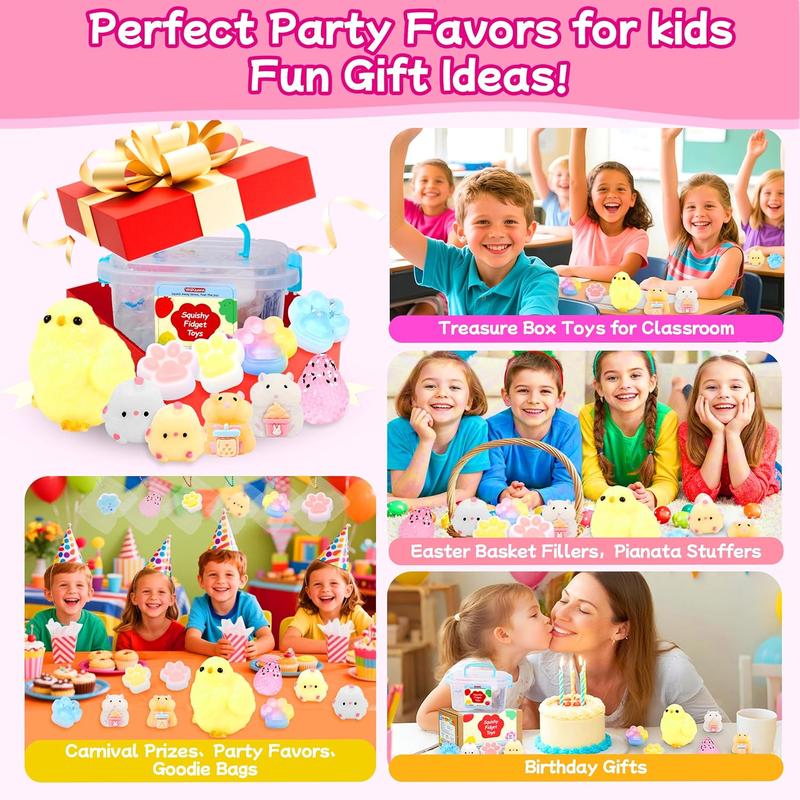 10 Pack Taba Squishies with Toy Box & Cute Stickers, Kawaii Squishy Stress Relief Toys Party Favors for Kids 4-8 8-12, Squishy Sensory Fidget Toys for Kids Birthday Xmas Gifts for Girls&Boys