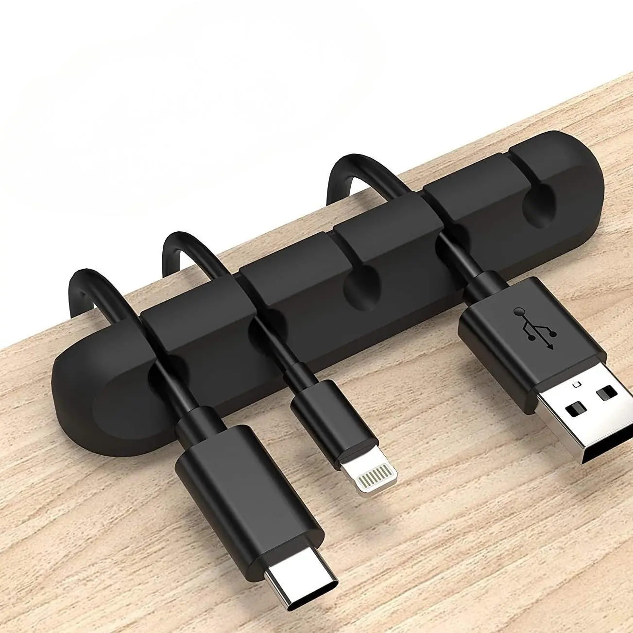5 Slot Cable Organizer Clip – Desk Cord Holder for Charging Cables, USB Wires, Home Office Setup & Workspace Organization