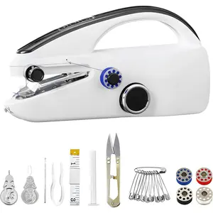 Mini Sewing Machine, Sewing Machine for Beginners, Hand Stitching Machines with Complete Accessory Kit, for Emergency Clothing Repair on The Go