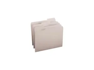 Smead 12343 File Folders, 1/3 Cut Top Tab, Letter, Gray, 100/Box