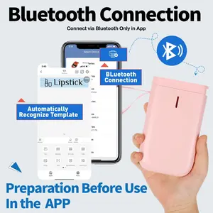 Pink label maker machine with tape d11 portable bluetooth sticker label printer with different fonts easy to use ideal for home office organization small business supplies usb rechargeable