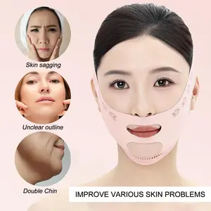 Adjustable V Line Face Slimming Strap – Double Chin Eliminator and Jawline Sculptor, Neck Lift Belt for Sleeping, Reusable Face Lifting Band for Tightening and Shaping