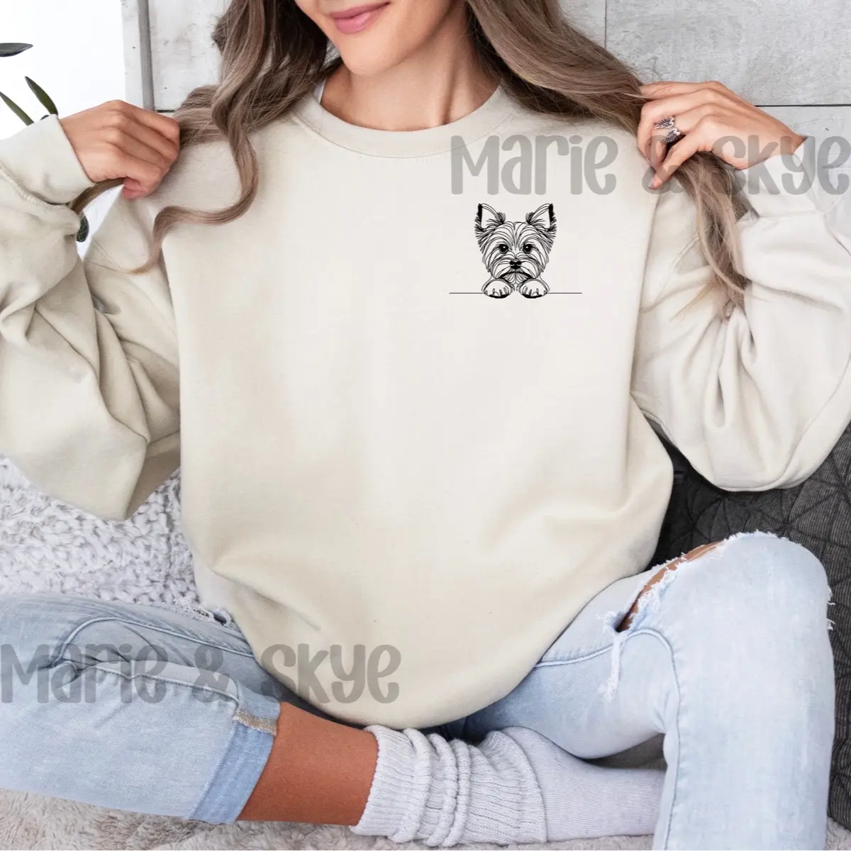 Yorkie Sweatshirt Yorkie Sweater Yorkie Gifts Dog Mom Crewneck Yorkie Mom New Puppy Gift Dog Dad Crewneck Yorkie Gifts for Men Yorkie Lover
