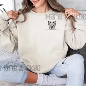 Yorkie Sweatshirt Yorkie Sweater Yorkie Gifts Dog Mom Crewneck Yorkie Mom New Puppy Gift Dog Dad Crewneck Yorkie Gifts for Men Yorkie Lover