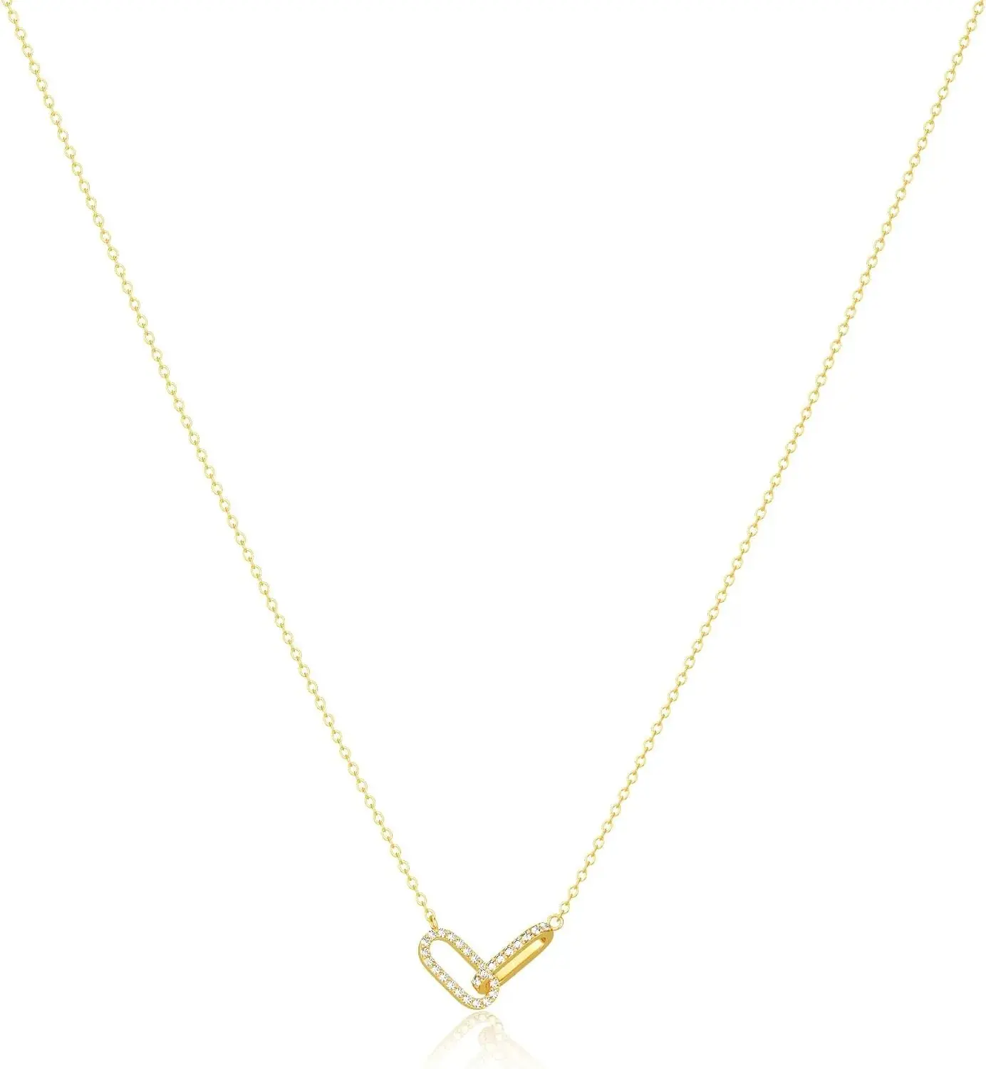 Pendant Necklace for Women, Necklaces for Women Simple  Plated Choker Necklaces Cute Minimalist Open Oval Necklaces for Women Gifts