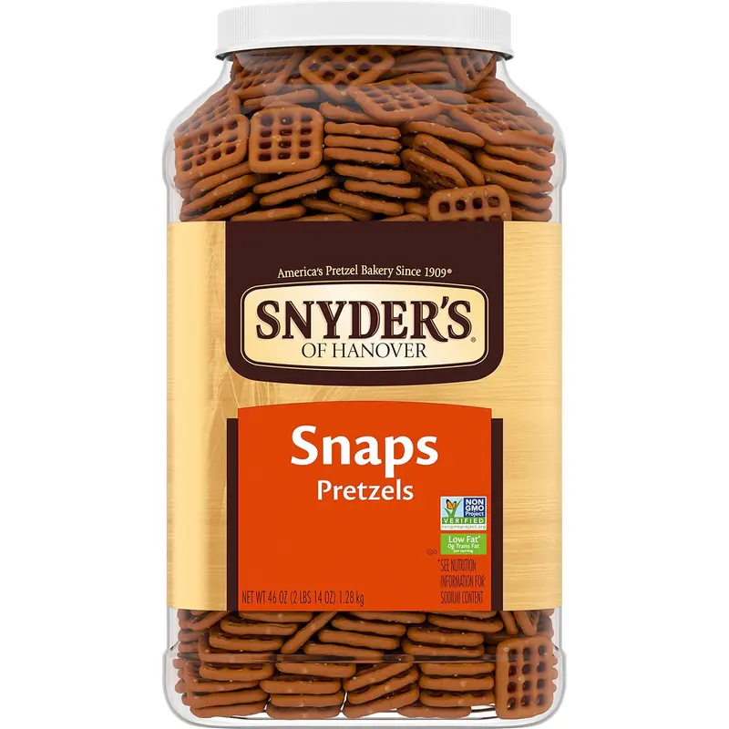 Snyder's of Hanover Pretzel Snaps, 46 Oz Canister, Snacks