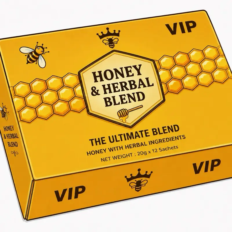 Organic Honey -12 Sachet X 20g per with Bee Pollen & Royal Jelly Sweet & Pure Honey