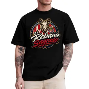 Guadalajara Chivas T-Shirt, El Rebaño Sagrado Graphic Tee, Liga MX Mexico Soccer Shirt, Goat Mascot Football Fan Apparel, Chivas Red White Shirt For Men Women