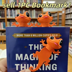 1PC 3D Printed Cute Gecko Bookmark - Funny Big-Eyed Lizard Page Marker, Perfect Back to School Gift for Book Lovers & Students,, Add Fun to Reading Time