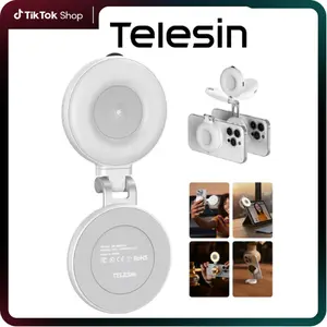 TELESIN Magnetic Mirror Selfie Light 360° LED Ring Light with MagSafe, Mirror and Phone Stand, Portable Rechargeable Fill Light, 3 Color Temperatures for Makeup, Live Streaming, Video Calls,Compatible with iPhone 17/16/15/14,Mother's Day Gifts