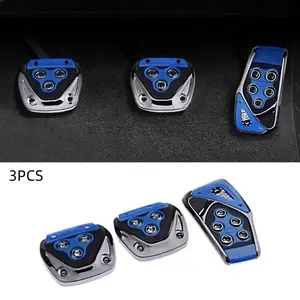 Car Pedal Pad Set Three-Piece, Anti-Slip Racing Accelerator Clutch Brake Covers, Interior Replacement Accessories for Enhanced Comfort