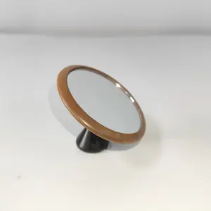 Barista-Grade Espresso Mirror with Beech Wood Base, Coffee Making Tool, 360° Adjustable, Food-Grade Glass for Precise Brewing