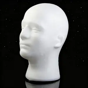 Yiplema Male Mannequin Head Foam Wig Stand Manikin Head Wig Cap Holder for Store Salon Home