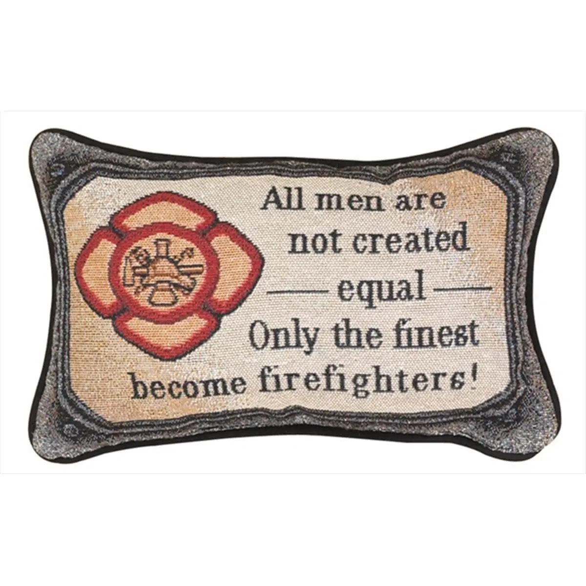 212 MAIN Jacquard Tapestry Pillow - Firefighter Quote Witty Sayings All Fired Up Design, Poly-Cotton Blend, Recycled Fill, 12.5x8.5 in for Outdoor Sofas & Furniture