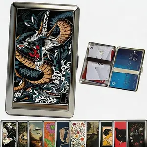 Retro storage box - card holder box, multi-functional metal tin box, versatile small jewelry, business card, ID card holder