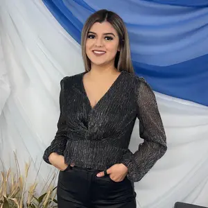 Eli Black Sparkly Twist Top Rayon Shirts Blouse Womenswear