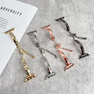 T-Shaped Eco-Friendly Metal Apple Watch Band for Women, Compatible with Ultra, SE & Series 1–10, Minimalist Stylish Bracelet Strap for Everyday & Spring Wear