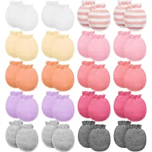 20 Pairs Baby Mittens 0-6 Months Newborn Cotton Gloves Soft Breathable Infant Toddler Gloves for Boys Girls
