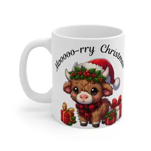 Moooorry Christmas Highland Cow 11oz Coffee Mug