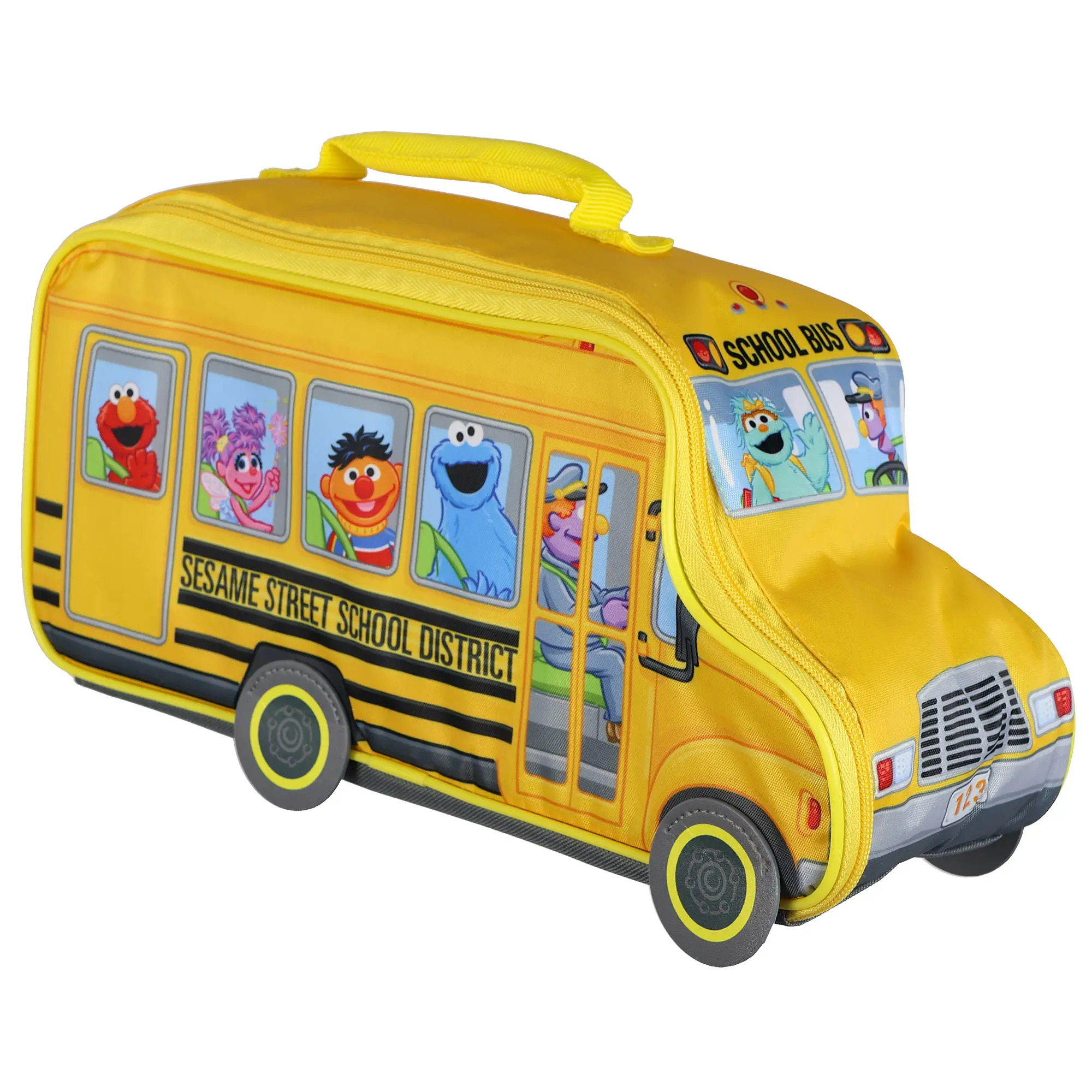 Sesame Street Lunch Box Elmo Big Bird Cookie Monster School Bus Tote Bag