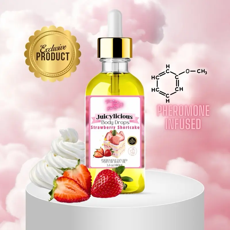 (NEW!) Strawberry Shortcake Pheromone infused Body Oil - Juicylicious Body Drops